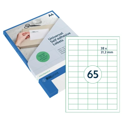 Afbeelding van Etiket Rillprint 38x21.2mm mat transparant 1625 etiketten