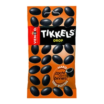 Afbeelding van Venco Tikkels Drop 45 gr 24 zakjes