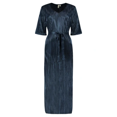 Afbeelding van VERO MODA midi jurk met lurex donkerblauw