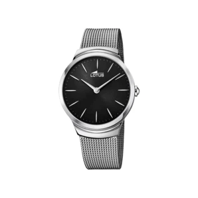 Afbeelding van Lotus Horloges Heren Analoog Klassiek Quartz Horloge met Roestvrij Stalen Band 18493/3, Zilver schwarz, Armband