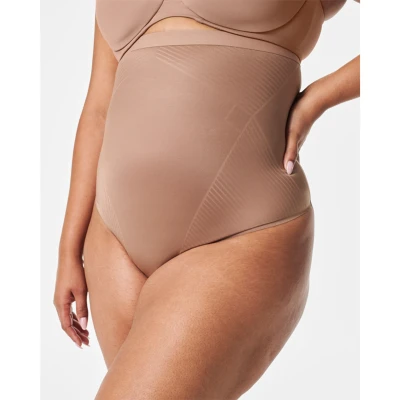 Afbeelding van Spanx Thinstincts HIGH Waisted Thong Shapewear, Dames, Maat: 32, Cafe au lait