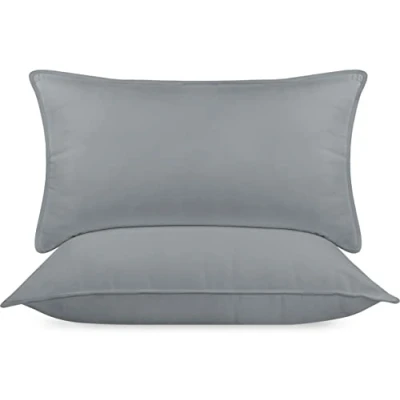 Afbeelding van Utopia Bedding Premie Kussen (Set van 2), 40 x 80 cm Beddenkussens, Zachte Stof met Holle Vezelvulling (Grijs)