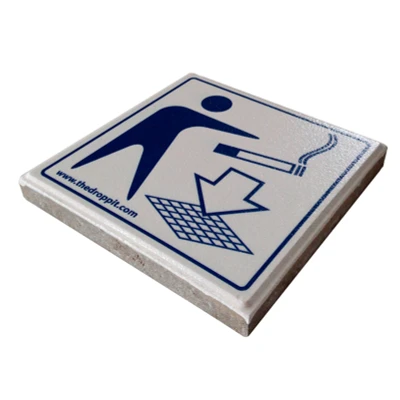 Afbeelding van The DropPit asbaktegel Signaaltegel Wit/blauw
