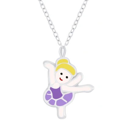 Afbeelding van JoyS Zilveren ballet ballerina hanger met ketting 36 cm + 5