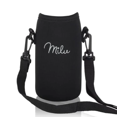 Afbeelding van Milu Neopreen tas voor roestvrij staal drinkvlak 350 ml, 500 750 1000 ml reserveonderdeel isolatiefles onderweg met draaglus (500ml)