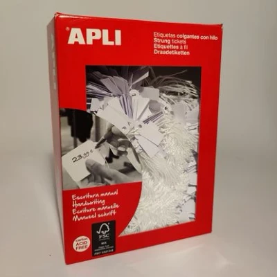 Afbeelding van Apli draadetiketten ft 9 x 24 mm (b h) (384), doos van 1.000 stuks