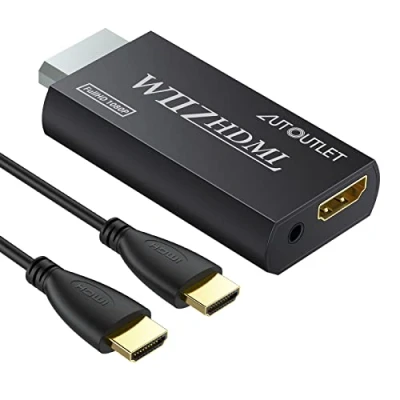 Afbeelding van AUTOUTLET Wii naar HDMI Converter WII2HDMI Signaal Ondersteuning 720 P 1080 3.5 MM Audio HD Video Uitgang Adapter met 1 M Kabel voor