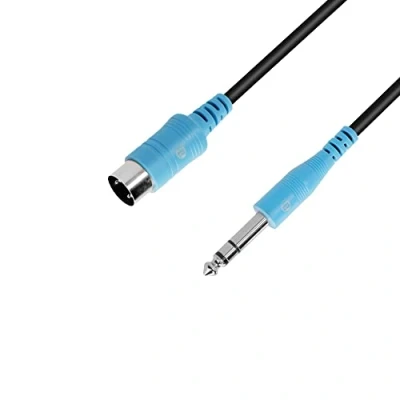 Afbeelding van Adam Hall Cables 3 STAR B VMIDI 0150 TRS Midi kabel (type A) 6,3 mm jack naar 5 pol, 1,5 m