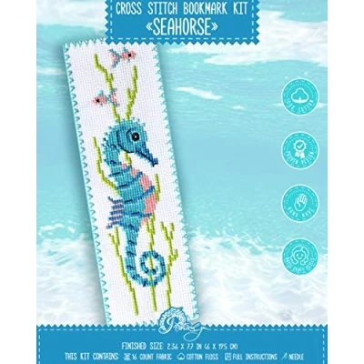 Afbeelding van Povitrulya Seahorse Kruissteek Bladwijzer Kit Borduurset voor DIY Boek Marker