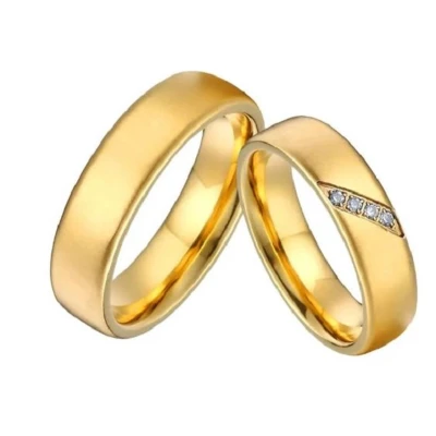 Afbeelding van Jonline Set Titanium Trouwringen Zirkonia Trouwring Vriendschapsring Damesring Herenring