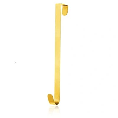 Afbeelding van AKH Kerstkrans hanger 30 cm lang metalen krans haak over de deur hangende Kerstmis voor thuis kantoor muur kransen decor (Goud)