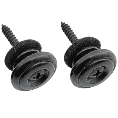 Afbeelding van Musiclily Pro 17mm Groot Rond Zink Legering Strap Buttons voor Elektrische Akoestische Klassieke Gitaar Ukelele, Zwart(Set van 2)