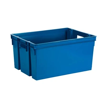 Afbeelding van EDA Opbergbox/opbergkrat 50 L blauw kunststof 56 x 41 29 stapelbaar/nestbaar