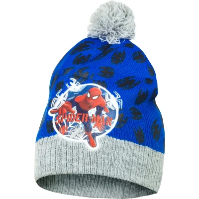 Afbeelding van Marvel Spiderman Muts blauw/grijs maat 54 cm (± 4 8 jaar)