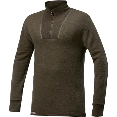 Afbeelding van Skipully Woolpower Unisex Zip Turtleneck 200 Pine Green XS