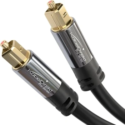 Afbeelding van KabelDirekt 2x TOSLINK kabel, optische audiokabel 2 m glasvezelkabel voor soundbar (TOSLINK naar TOSLINK, digitale S/PDIF stereo installatie/versterker, thuisbioscoop, Xbox One/PS4)