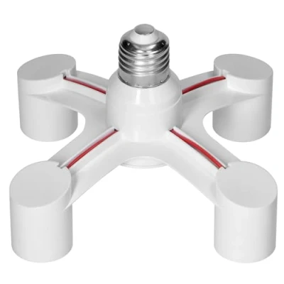 Afbeelding van Miratic Meervoudige Splitteradapter van E27 naar Fitting Lamp Houder geschikt voor elke Kleur: Wit De ideale oplossing (4xE27)