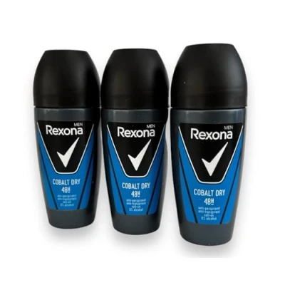 Afbeelding van 3 x REXONA Men &quot;Cobalt Dry&quot; deodorant roll on 50 ml