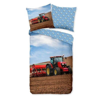 Afbeelding van Good Morning Kinderdekbedovertrek &quot;tractor&quot; Multi (135x200 cm) Katoen Flanel