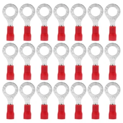 Afbeelding van Hocansen 100 stuks terminal ringverbinders M6 ring krimptang elektrische connectoren met oogje krimpterminal set voor draden (PR6 / rood)