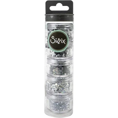 Afbeelding van Sizzix pailletten &amp; parels 663813, zilver, 5 pack, eenheidsmaat