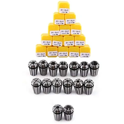 Afbeelding van 15 stuks van 1 set spantang, ER11 spantang voor CNC graveermachine en freesmachine, spangereedschap mm, 1,5 2 2,5 3 3,5 4 4,5 5,5 6 6,5 7 1/8 inch, 1/4
