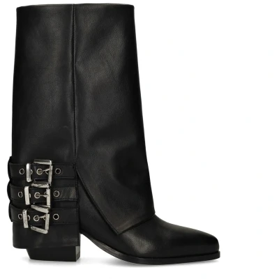 Afbeelding van Sacha Zwarte Biker Boots (Maat 36, Leer)