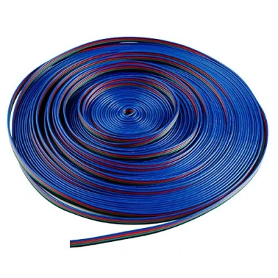 Afbeelding van LitaElek 10 m, 22 AWG RGB verlengkabel, 4 polig, ledstrip, verlenging, LED band, verbindingskabel SMD 5050, 3528, 2835, strip, aansluitkabel, connector