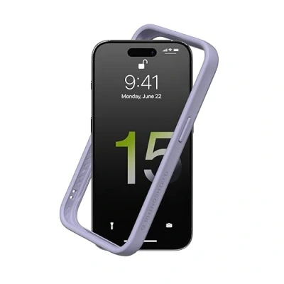 Afbeelding van RHINOSHIELD Bumperhoesje compatibel met [iPhone 15 Pro Max] CrashGuard schokabsorberend slank ontwerp beschermhoes 3,5 m valbescherming lavendel