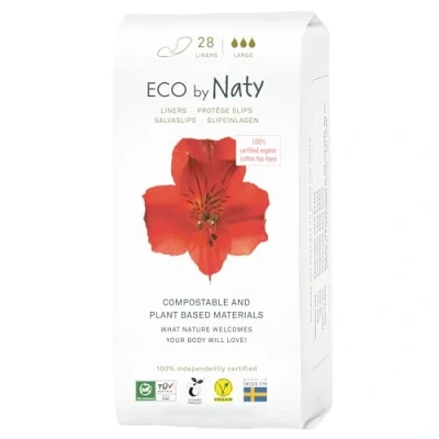 Afbeelding van Eco by Naty Inlegkruisjes Large voor Vrouwen dagelijks gebruik, Vriendelijke Dunne Discrete met Organisch Katoen een fris gevoel (28 Stuks)