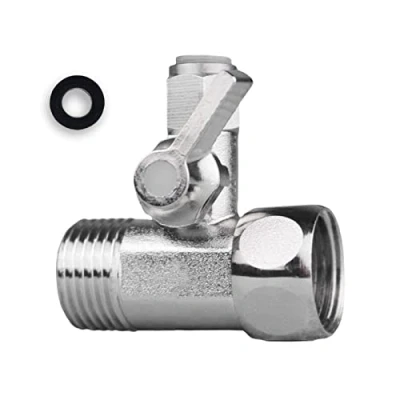 Afbeelding van Afsluitventiel adapter wateraansluitadapter, T stuk wateraansluiting 3/8 X 1/4&quot;, koelkast, met afsluitkraan voor het aansluiten van 2 apparaten