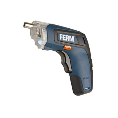 Afbeelding van FERM CDM1132 Accu schroefmachine Schroevendraaier 3.6V 1.3Ah Li Ion LED werkverlichting Compact Soft grip Met Magnetische bithouder 26 bitjes Verlengstuk Oplader Comfortabel Micro USB lader in Opbergblik