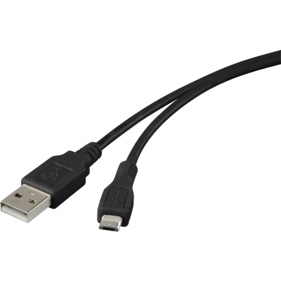 Afbeelding van Renkforce USB kabel 2.0 A stekker, micro B stekker 1.00 m Zwart Vergulde steekcontacten RF 4316220