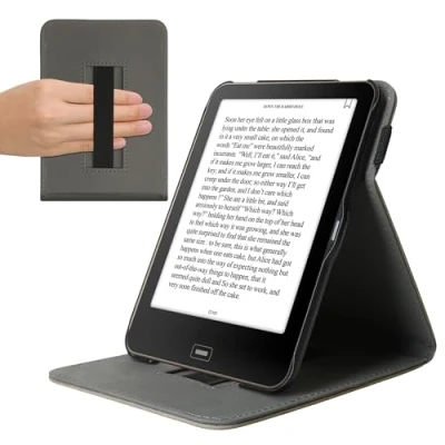 Afbeelding van kwmobile hoes geschikt voor Tolino Vision 1 / 2 3 4 HD Cover e reader in grijs Paardenbloemen Liefde design