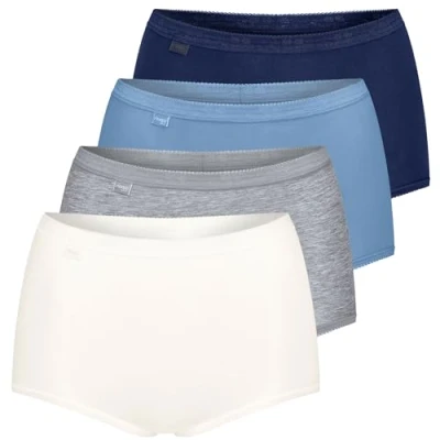 Afbeelding van Sloggi 4P Basic Plus Maxi Panty Blauw/Licht katoen 40 Dames