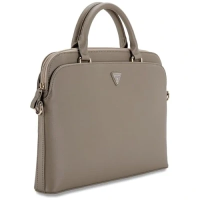 Afbeelding van Guess PU Grained Triangle Logo Laptoptas voor 15 en 16 inch Bruin