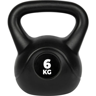 Afbeelding van VirtuFit PVC Kettlebell Gewichten 6 kg Zwart Kettle Bell Kettlebells