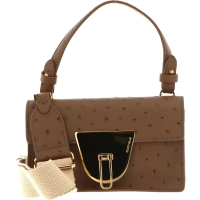 Afbeelding van COCCINELLE Leren Schoudertas Avondtas Coccinellenico Handbag Nocciola Lichtbruin