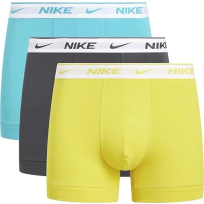 Afbeelding van Nike Underwear Trunk 3 PACK Onderbroeken, Heren, Maat: Medium, Yellow/anthracite/neon blue/white