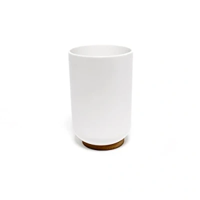 Afbeelding van Douceur d&#039;Intérieur 1801411 Beker, Polyester + Bamboe, Wit, (0) 7,2 x 10,5 cm