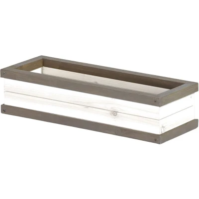 Afbeelding van AXI Bloembak van hout Accessoire voor Speelhuis of Speeltoestel in grijs &amp; wit