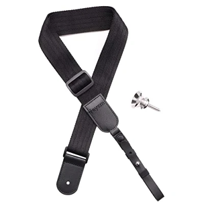 Afbeelding van rayzm Ukulele riem, zachte antislip nylon schouderriem voor kleine ukelele of gitaar, verstelbare lengte, metalen punt inbegrepen