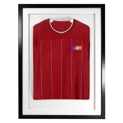 Afbeelding van Vivarti DIY Junior 3D gemonteerd sportshirt displayframe 50 x 70 cm zwart frame, witte montage, rugkaart