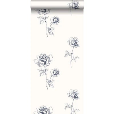 Afbeelding van Leen Bakker ESTAhome Behang Rozen Blauw 53cm X 10,05 M Vlies