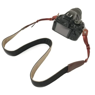 Afbeelding van Bestele camera schouder nek riem riem, zachte vintage print riemen voor DSLR/SLR/Nikon/Canon/Sony/Lumix/Fujifilm/Rico/Samsung/Pentax/Olympus enz. (lederen cowboy helemaal zwart)