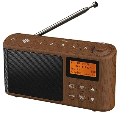 Afbeelding van DAB radio, draagbaar, DAB/DAB FM kleine draagbare netspanning en batterij, USB oplaadbaar, 15 uur lang afspelen, groot LCD scherm (Spectrum by iBox)