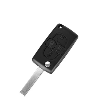 Afbeelding van Sleutelhoes voor Peugeot 807 1007 Citroen C8 Fiat Ulysse 4 toetsen lemmet met groef model zonder batterijsleuf afstandsbediening Phonillico®
