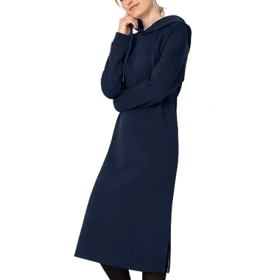 Afbeelding van Timezone Damesjurk Hoodie Dress Cotton XS S M L XL XXL Olijf Blauw Katoen, nachtblauw,