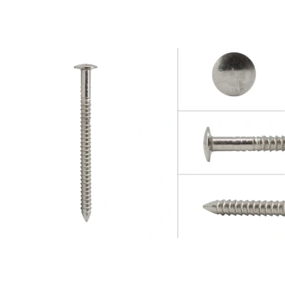Afbeelding van Bolkop Ringnagels voor Gevelbekleding RVS A4 2.6 x 40 Doos 500 Gram