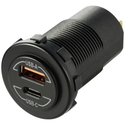 Afbeelding van VOLTCRAFT VC PD 60W 12/24V Power Delivery USB inbouwcontactdoos auto 60 W 12/24 V